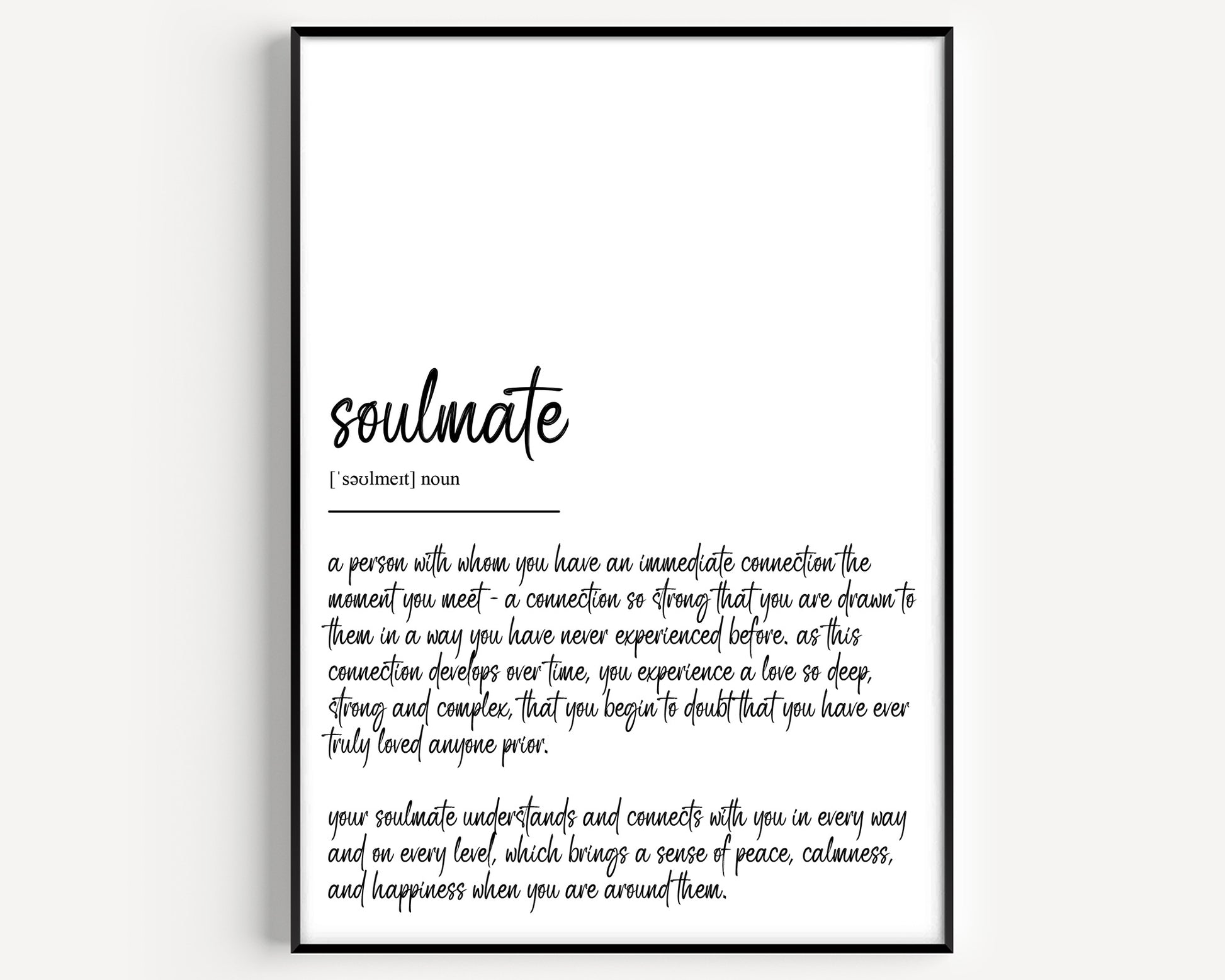 Soulmate Definition Print - Magic Posters