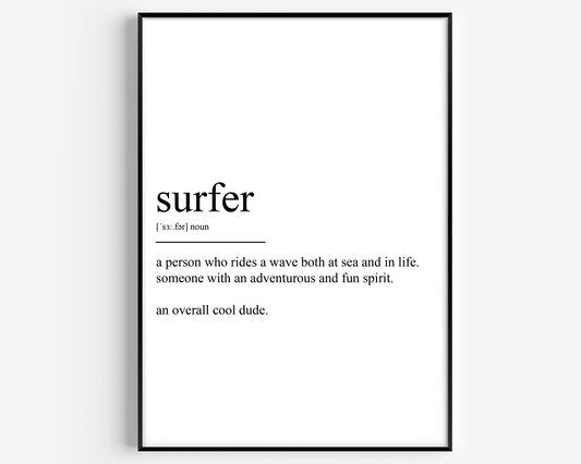 Surfer Definition Print - Magic Posters