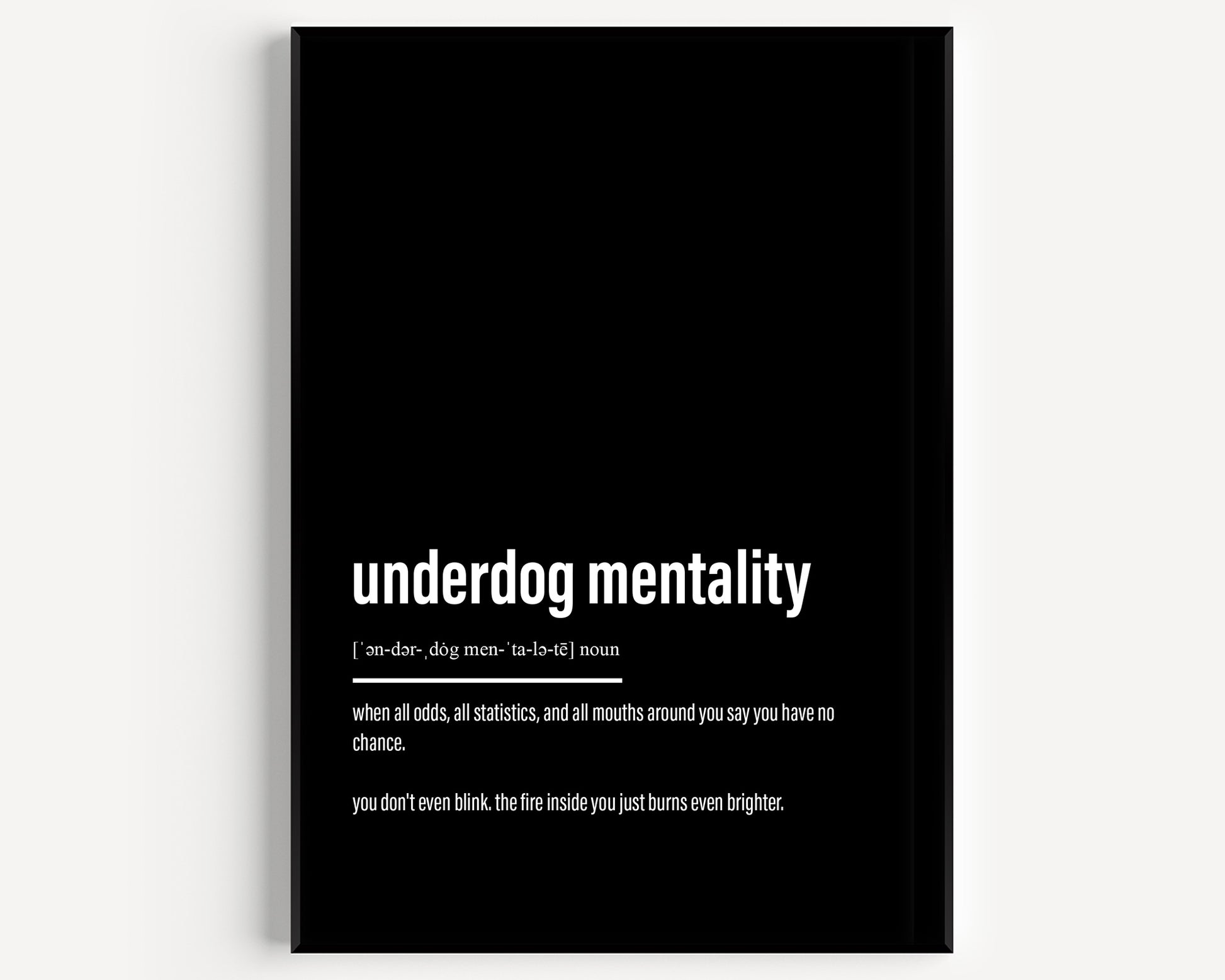 Underdog Mentality Definition Print - Magic Posters