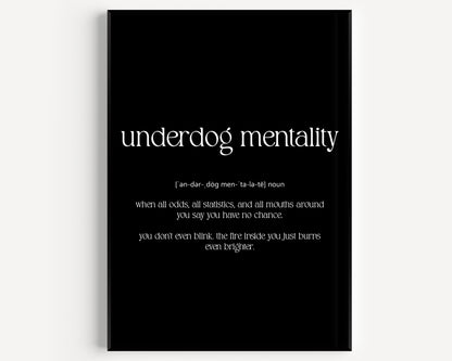 Underdog Mentality Definition Print - Magic Posters