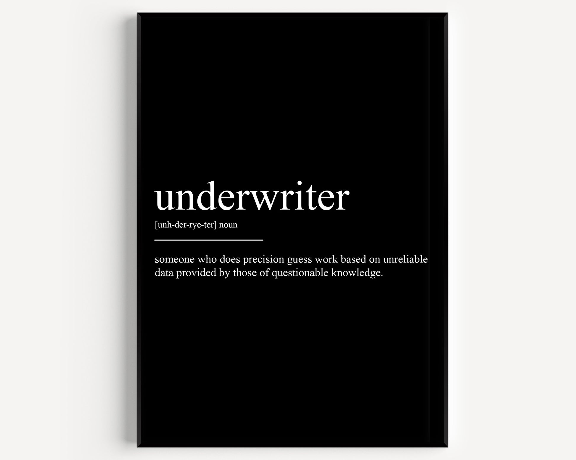 Underwriter Definition Print - Magic Posters