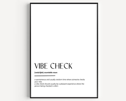 Vibe Check Definition Print - Magic Posters