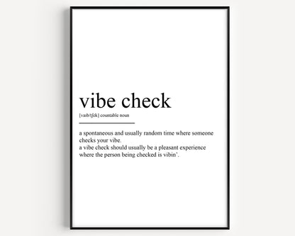 Vibe Check Definition Print - Magic Posters