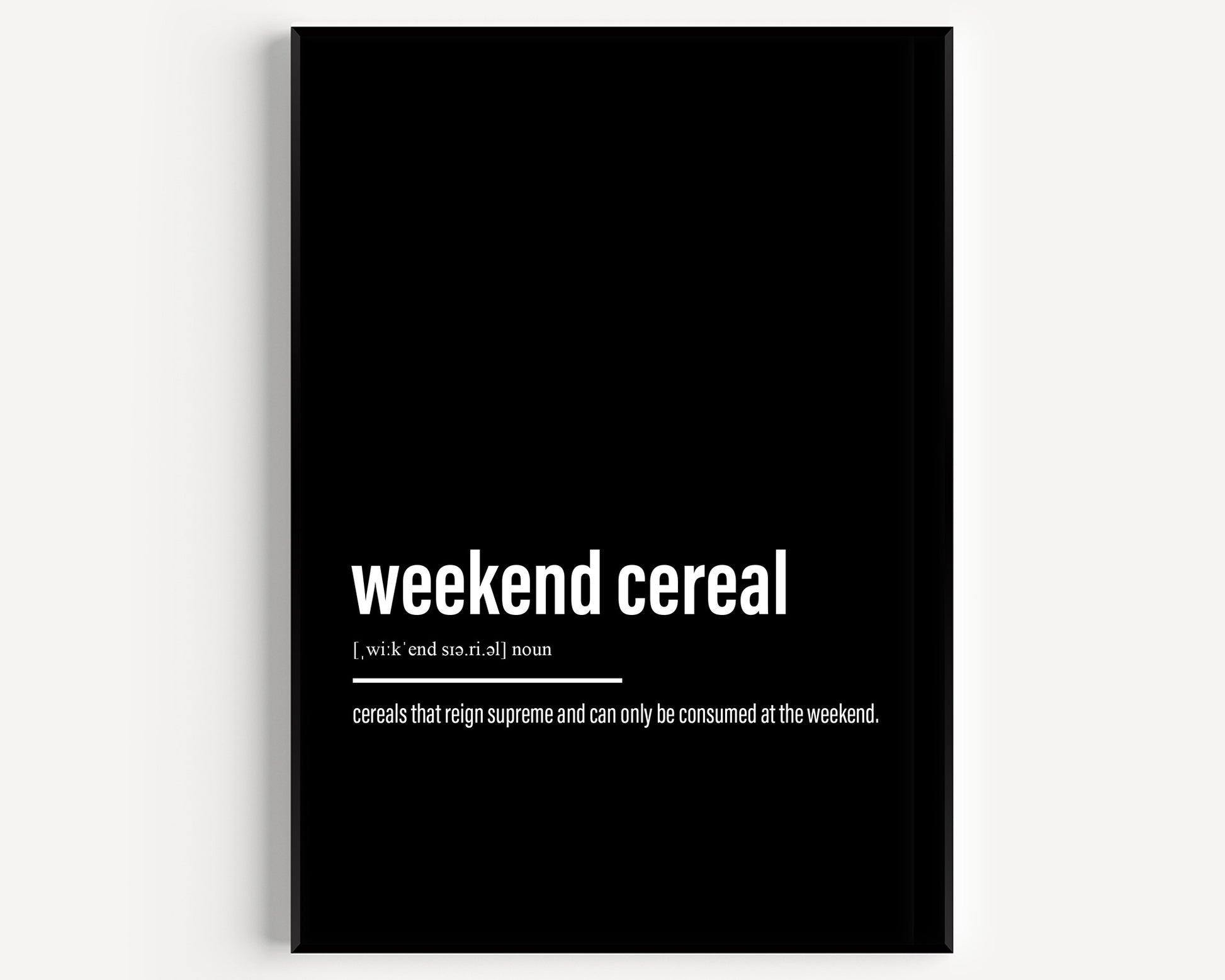 Weekend Cereal Definition Print - Magic Posters