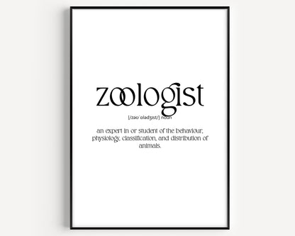 Zoologist Definition Print - Magic Posters