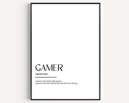 Gamer Definition Print - Magic Posters