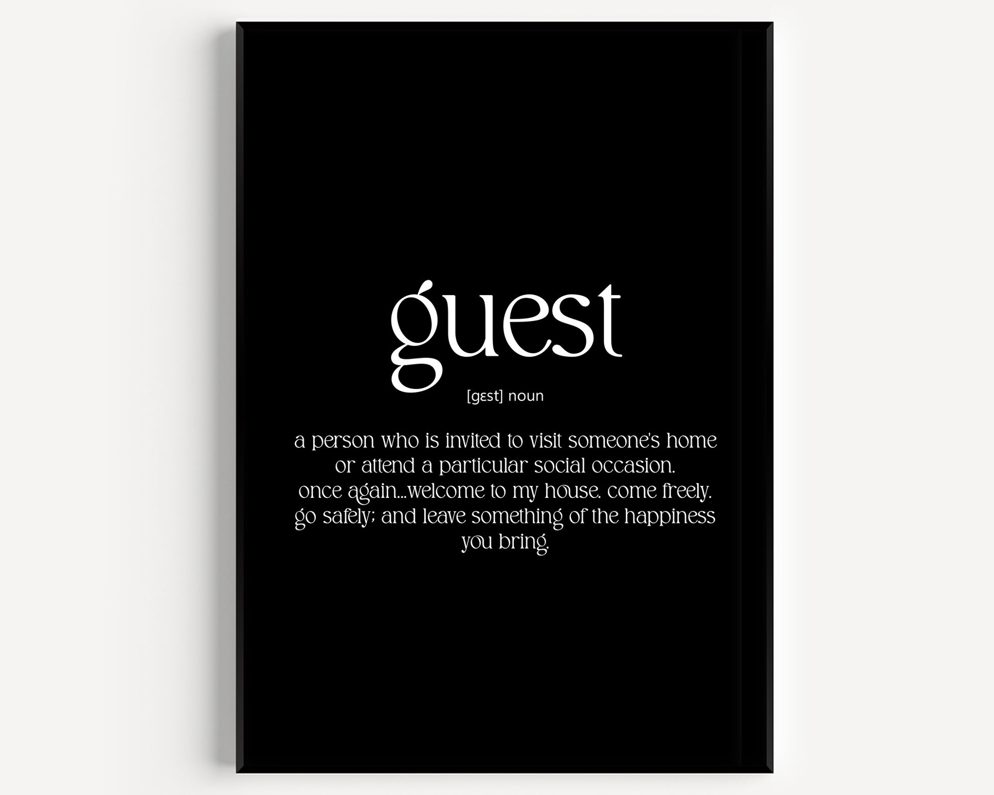 Guest Definition Print - Magic Posters