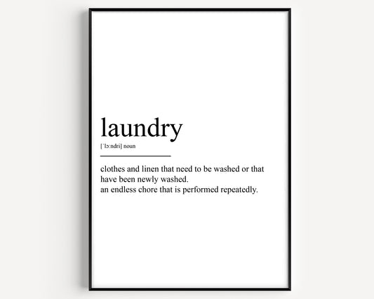 Laundry Definition Print - Magic Posters