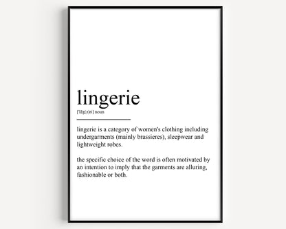 Lingerie Definition Print - Magic Posters