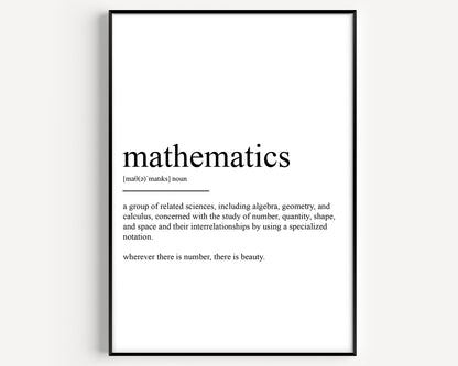 Mathematics Definition Print - Magic Posters