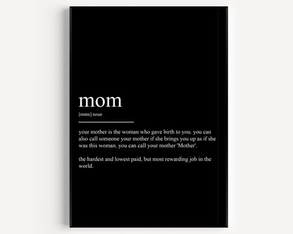 Mom Definition Print - Magic Posters