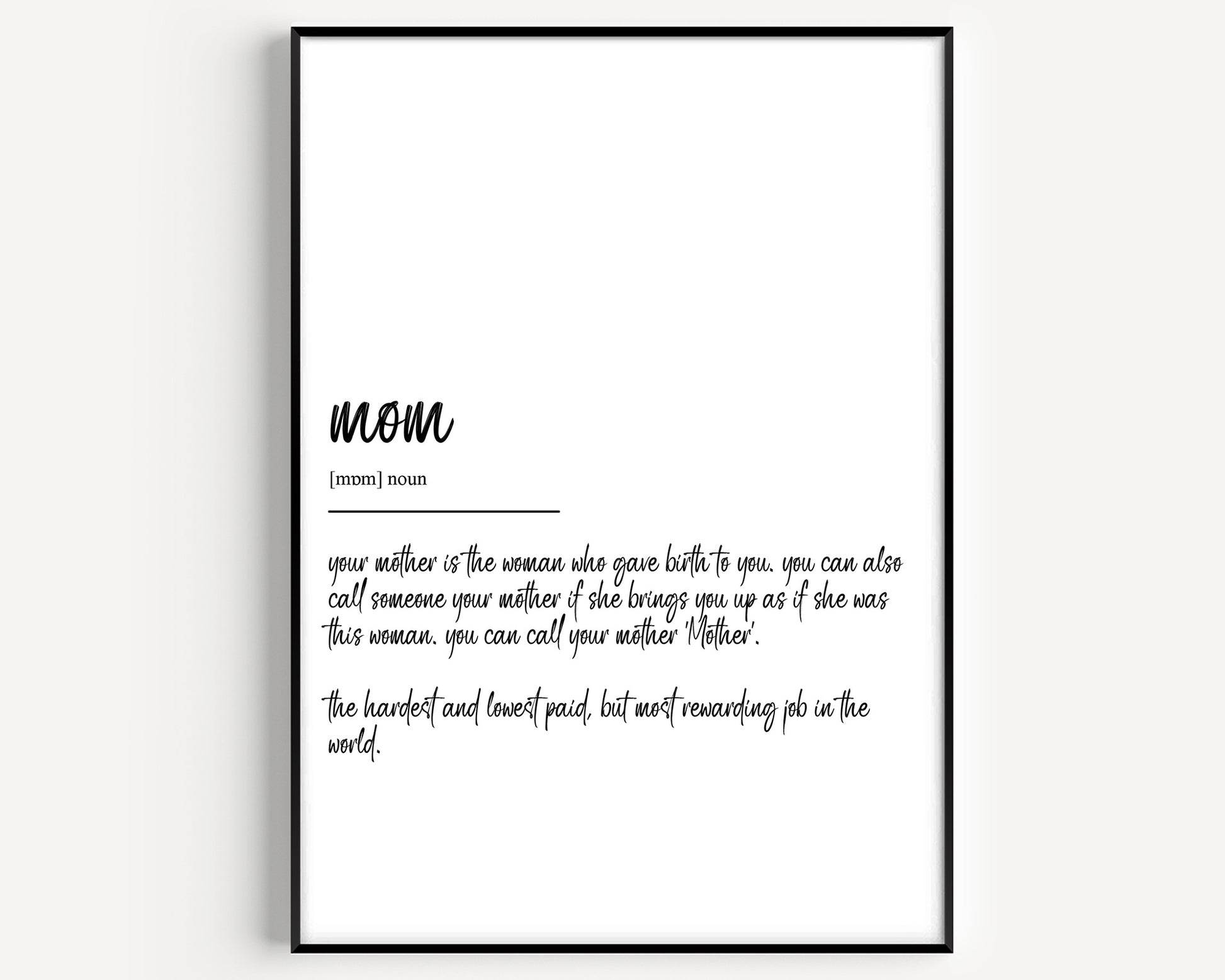 Mom Definition Print - Magic Posters