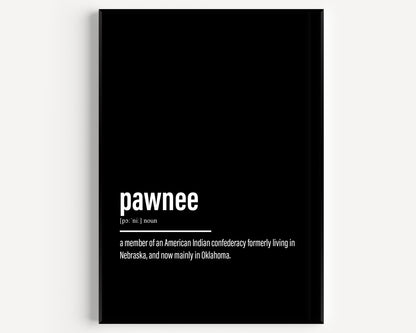 Pawnee Definition Print - Magic Posters