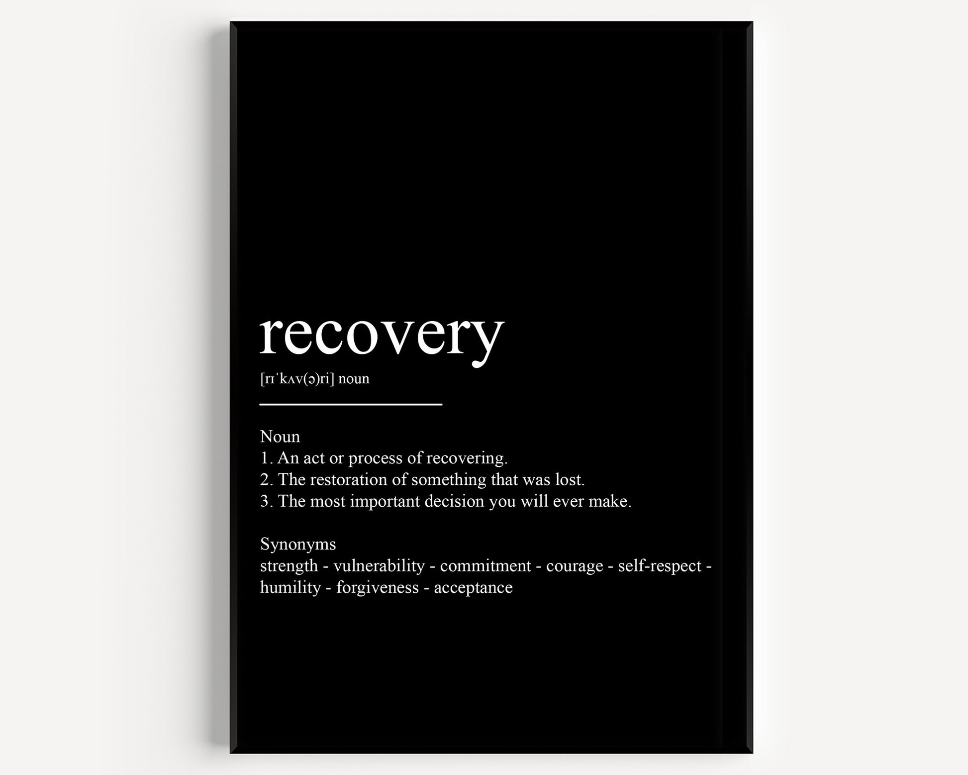 Recovery Definition Print - Magic Posters
