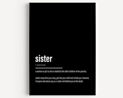 Sister Definition Print - Magic Posters