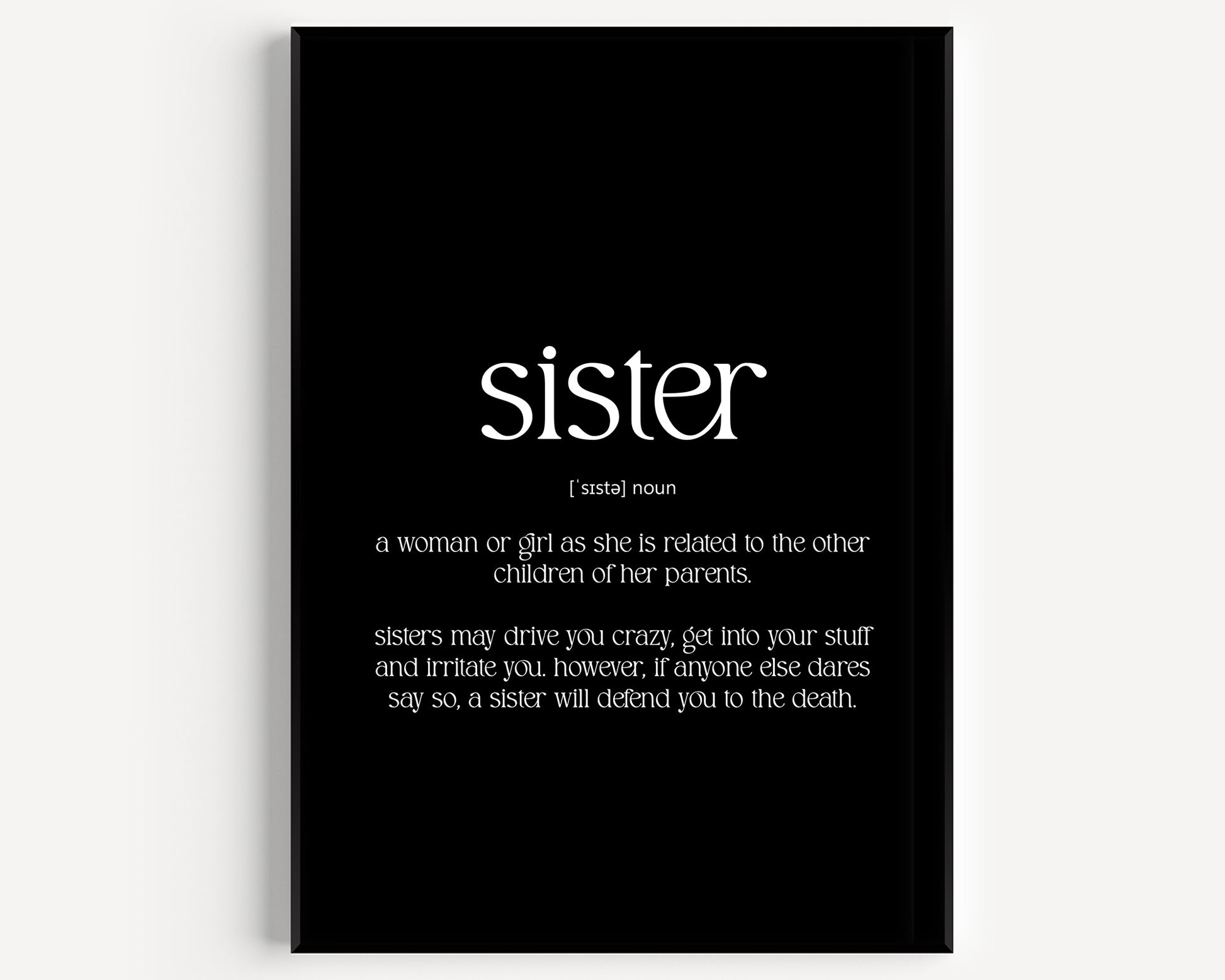 Sister Definition Print - Magic Posters