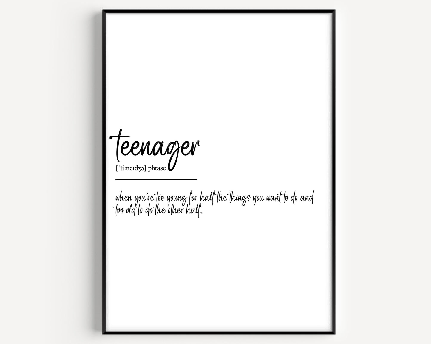 Teenager Definition Print - Magic Posters
