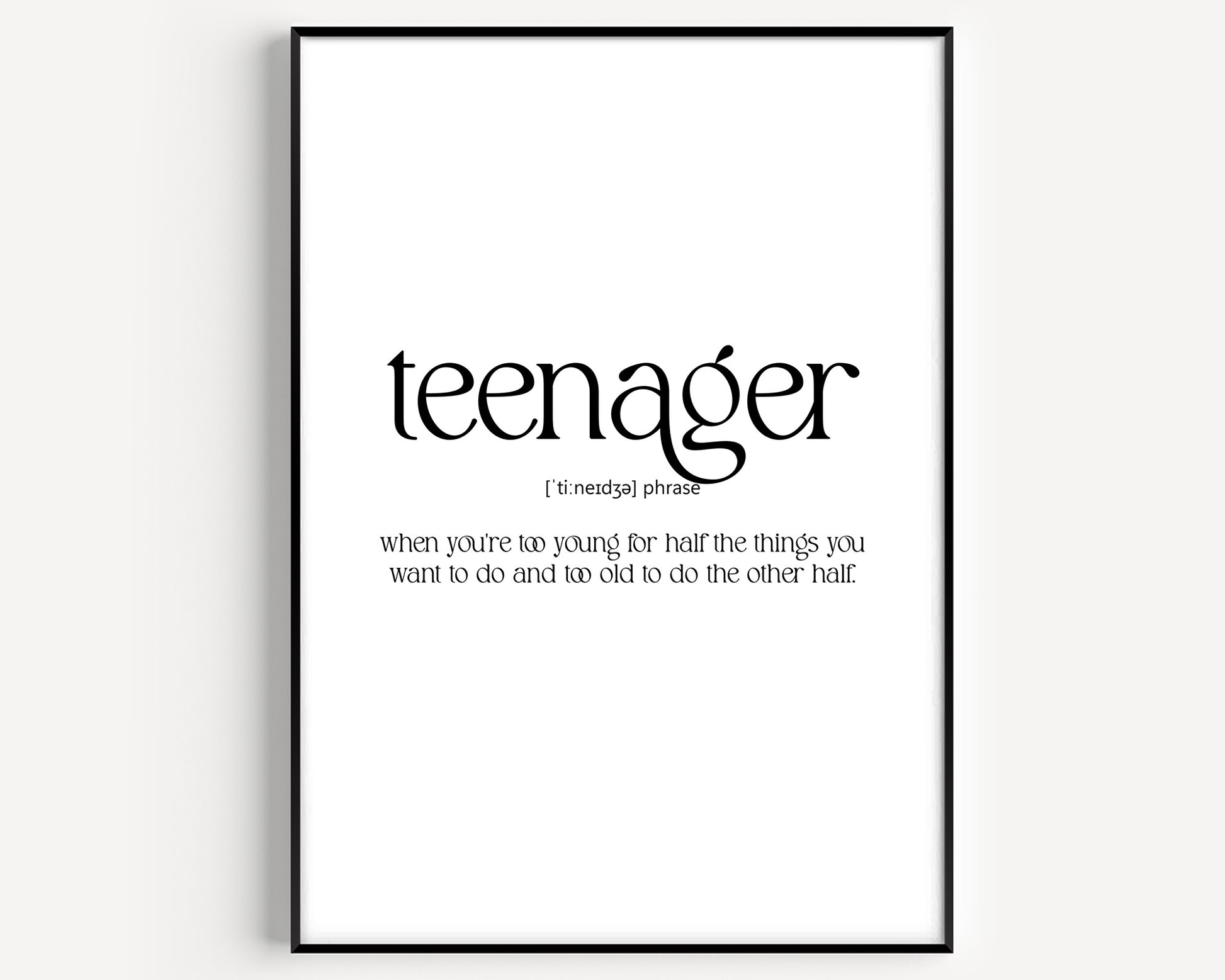 Teenager Definition Print - Magic Posters