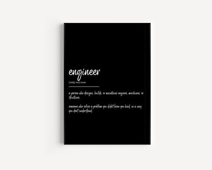Engineer Definition Print - Magic Posters