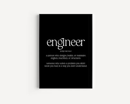 Engineer Definition Print - Magic Posters