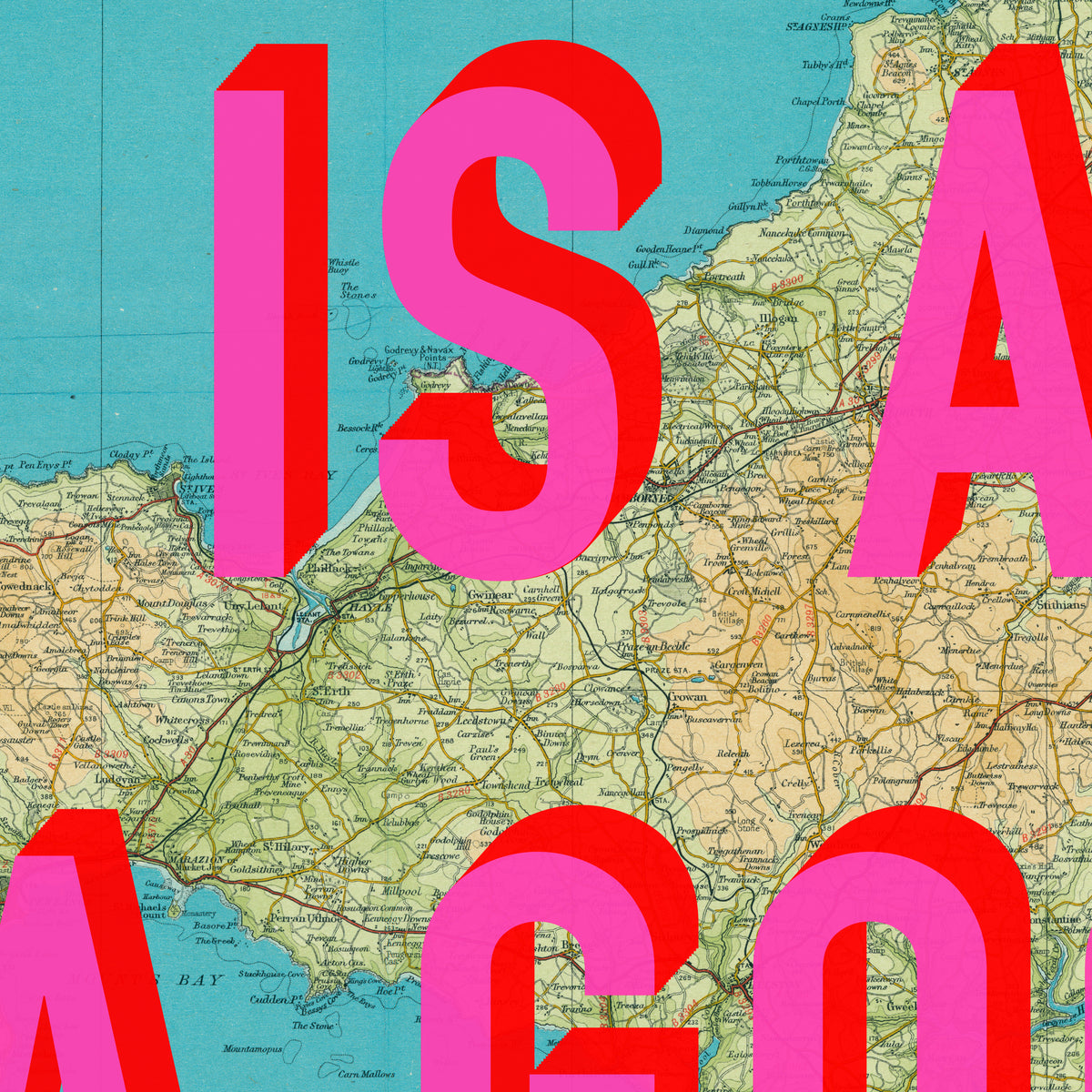 Cornwall Retro Pop Art Map Print