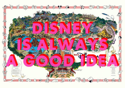 Disneyland Paris Retro Pop Art Theme Park Map Print