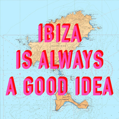 Ibiza Retro Pop Art Map Print