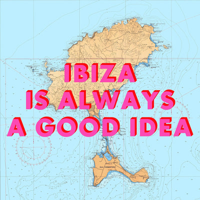 Ibiza Retro Pop Art Map Print