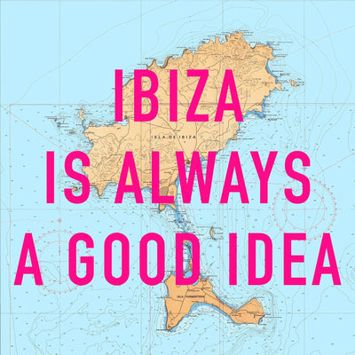 Ibiza Retro Pop Art Map Print