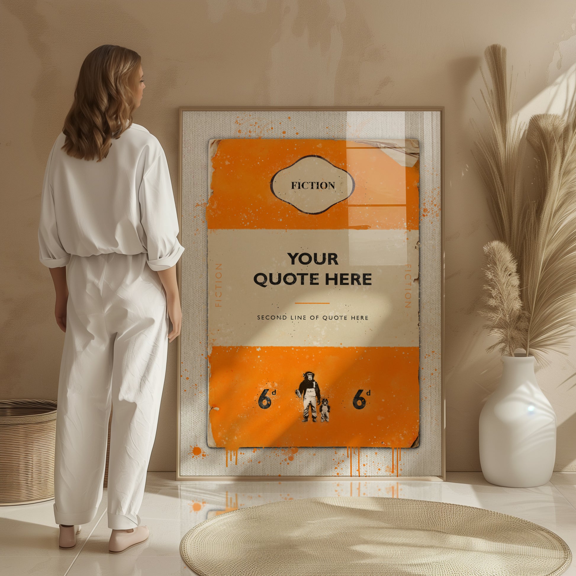 Personalised Book Cover Art Print (Orange) - Magic Posters