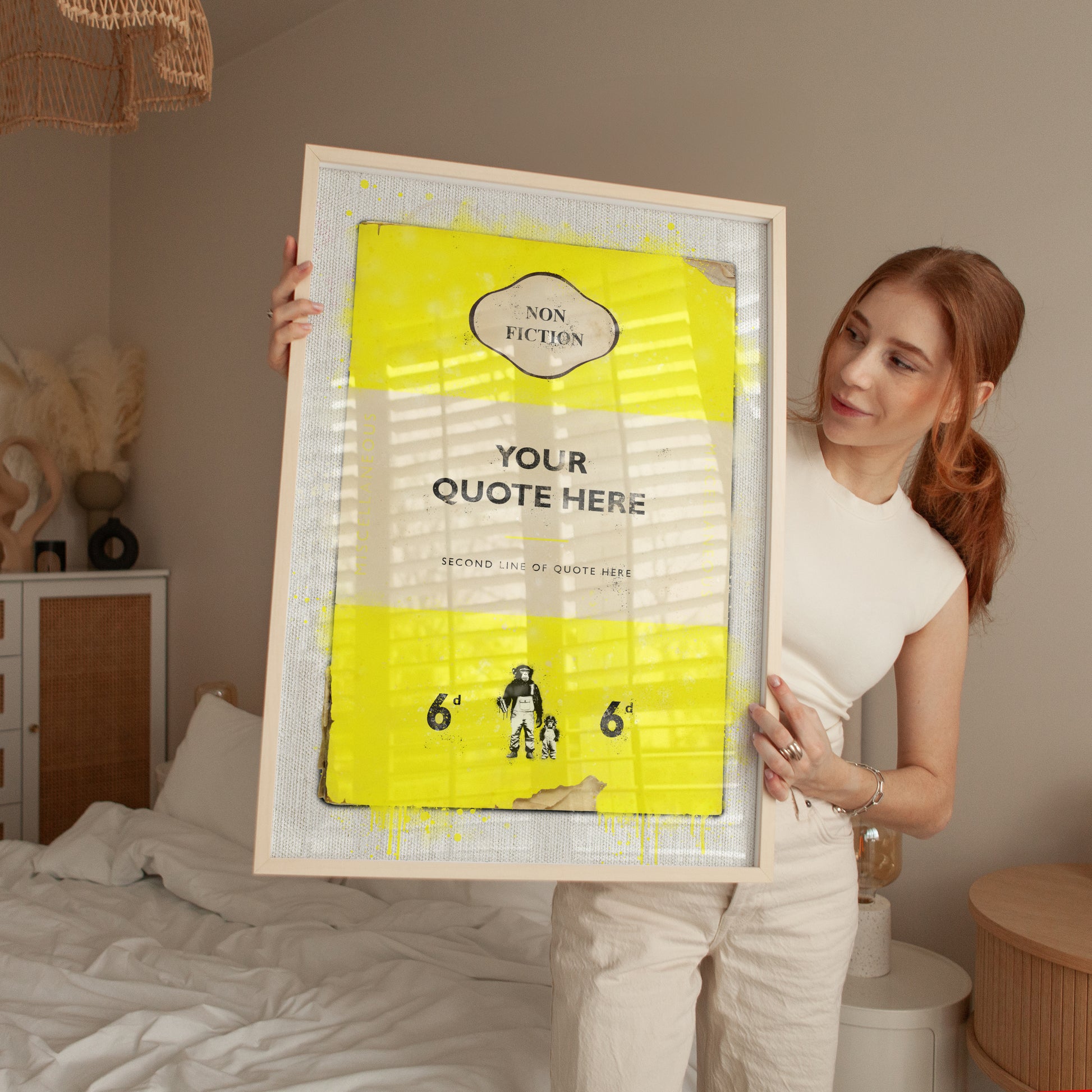 Personalised Book Cover Art Print (Yellow) - Magic Posters