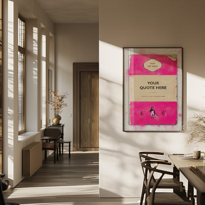 Personalised Book Cover Art Print (Pink) - Magic Posters