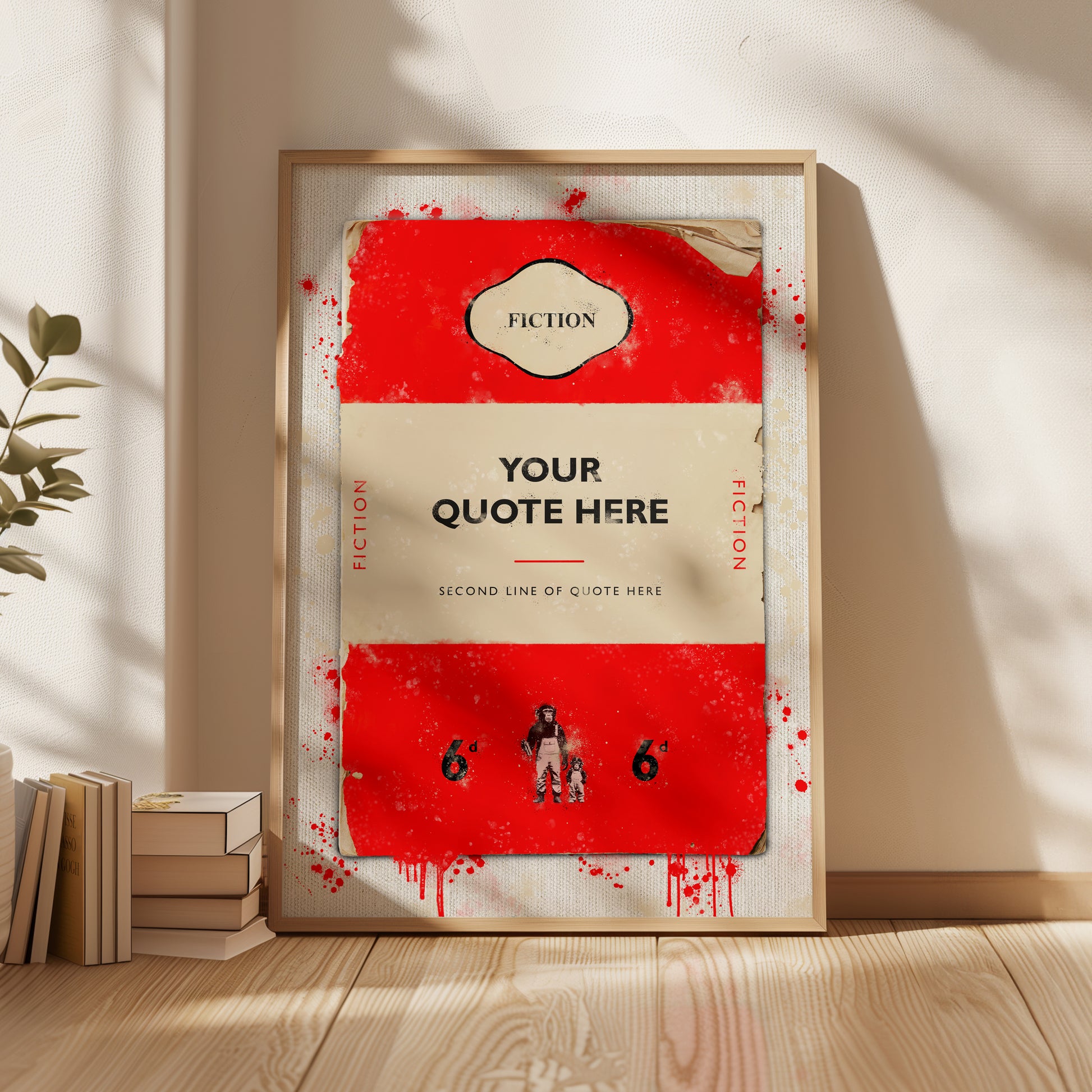 Personalised Book Cover Art Print (Red) - Magic Posters