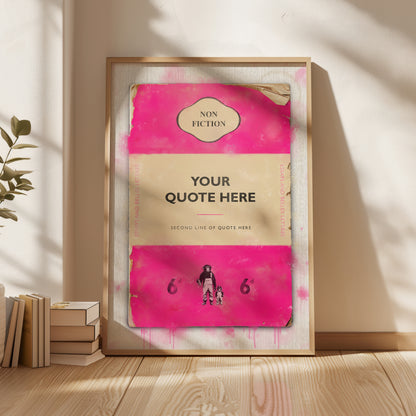 Personalised Book Cover Art Print (Pink) - Magic Posters