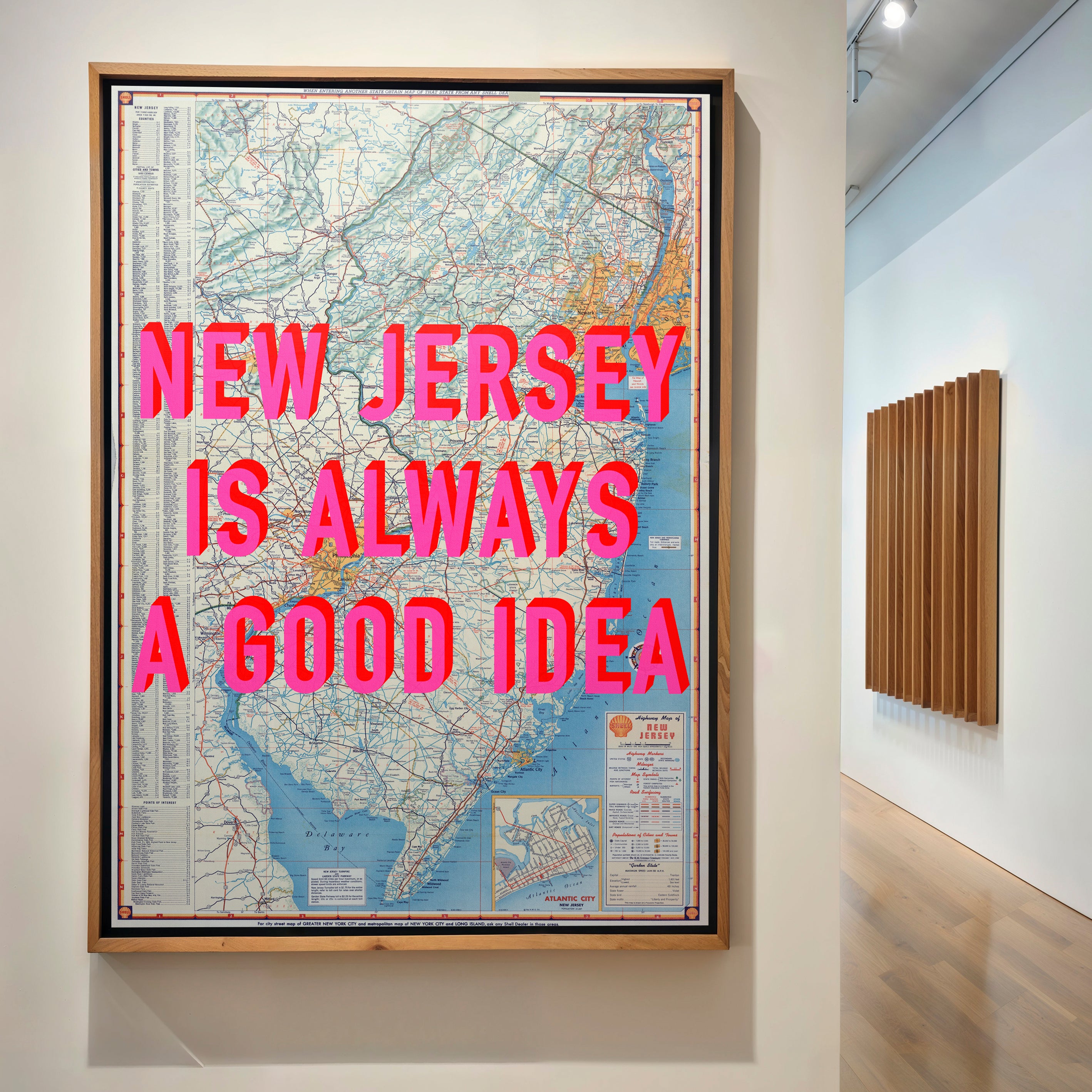 New Jersey Retro Pop Art Map Print - Magic Posters