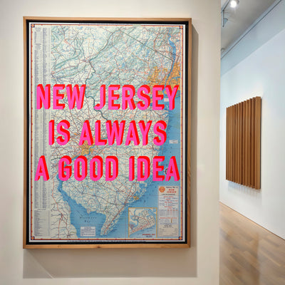 New Jersey Retro Pop Art Map Print - Magic Posters