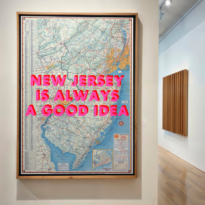 New Jersey Retro Pop Art Map Print - Magic Posters