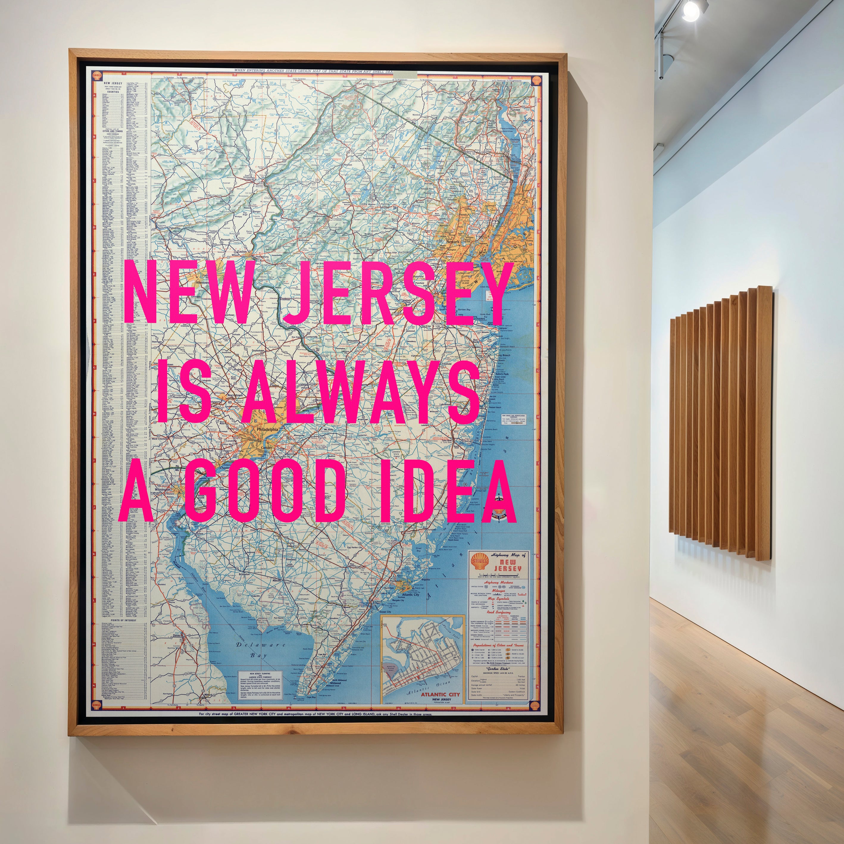 New Jersey Retro Pop Art Map Print - Magic Posters