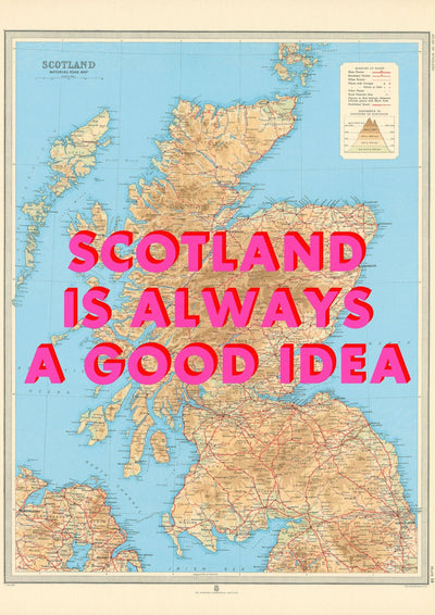 Scotland Retro Pop Art Map Print