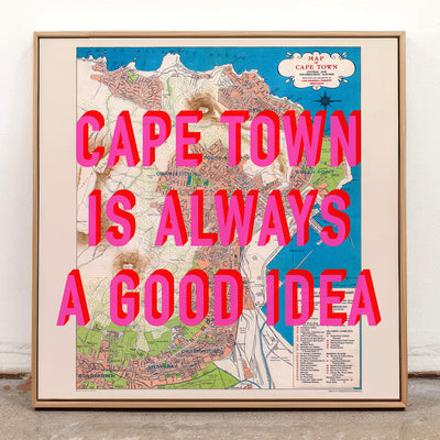 Cape Town Retro Pop Art Map Print (square)