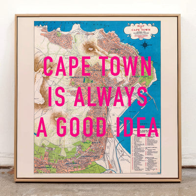 Cape Town Retro Pop Art Map Print (square)