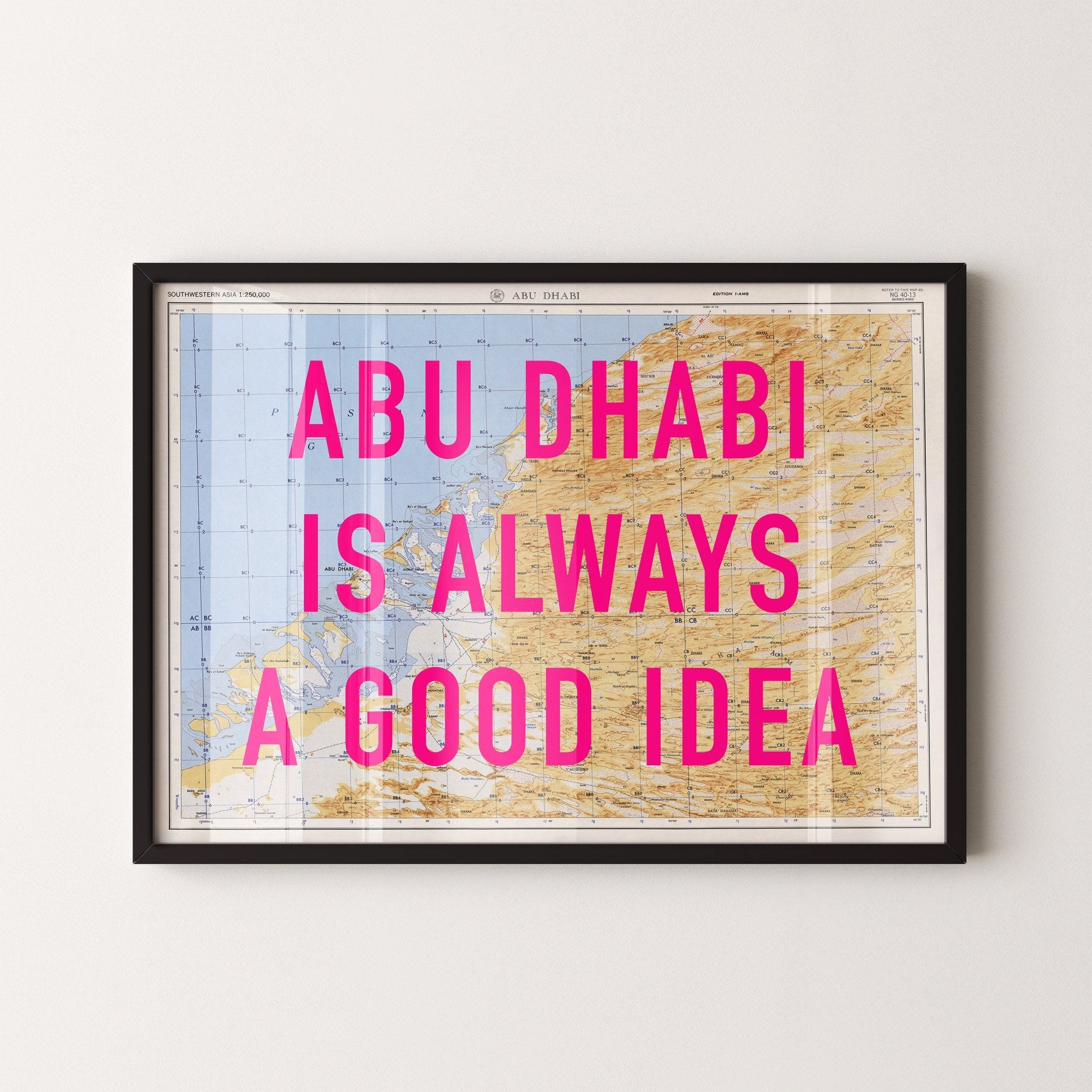 Abu Dhabi Retro Pop Art Map Print - Magic Posters