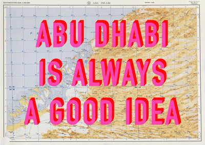 Abu Dhabi Retro Pop Art Map Print