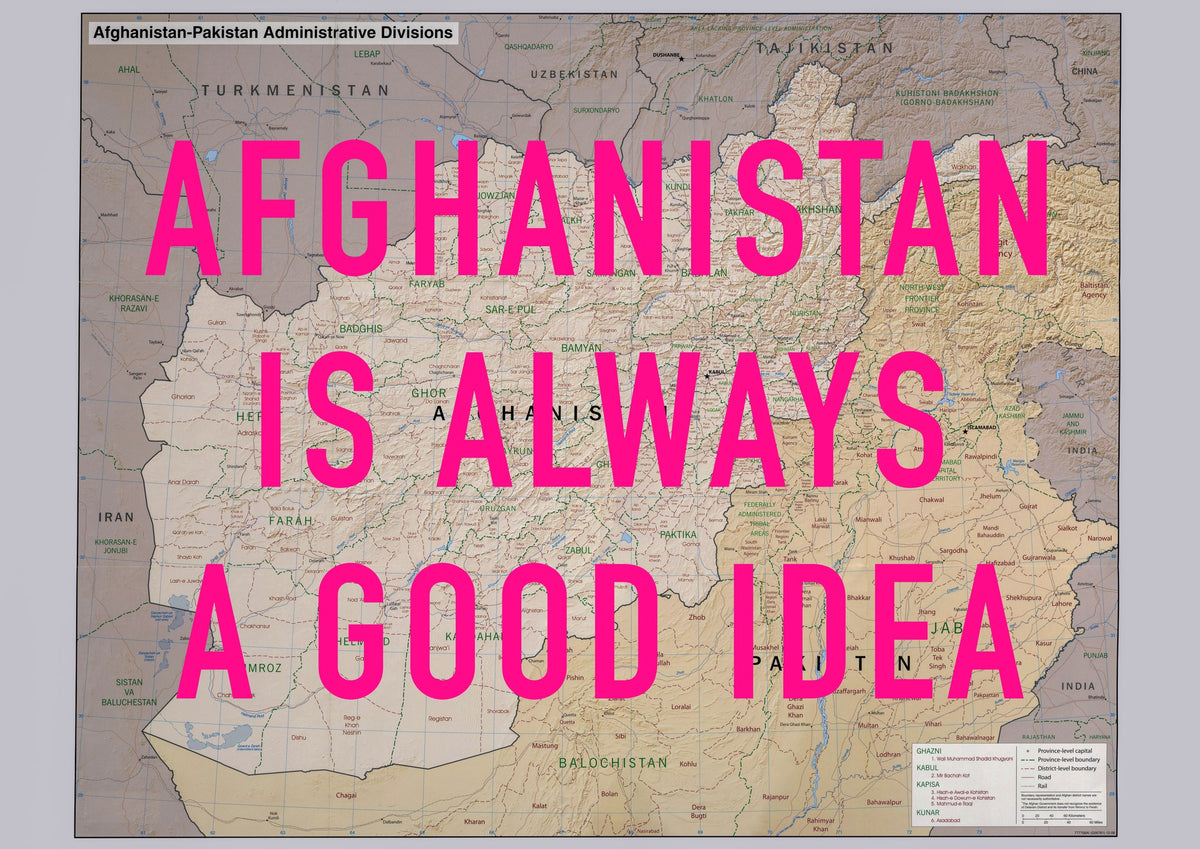 Afghanistan Retro Pop Art Map Print (landscape) - Magic Posters