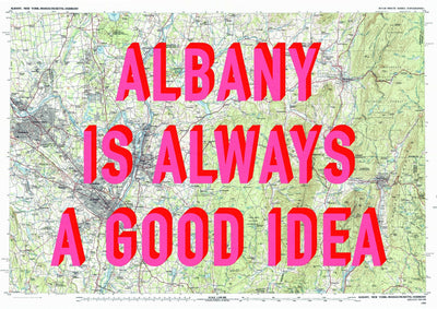 Albany Retro Pop Art Map Print (landscape) - Magic Posters