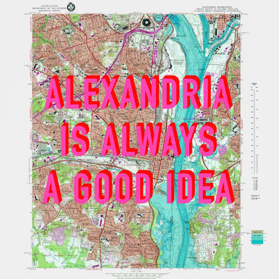 Alexandria Virginia Retro Pop Art Map Print (square) - Magic Posters