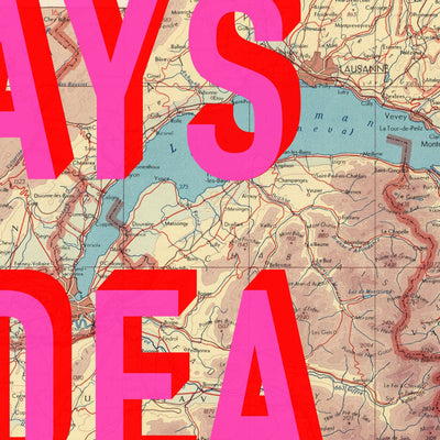 The Alps Retro Pop Art Map Print