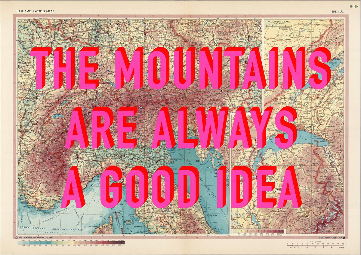 The Alps Retro Pop Art Map Print
