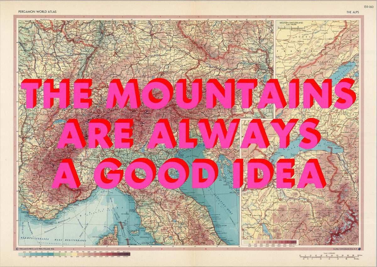 The Alps Retro Pop Art Map Print