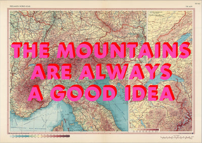 The Alps Retro Pop Art Map Print